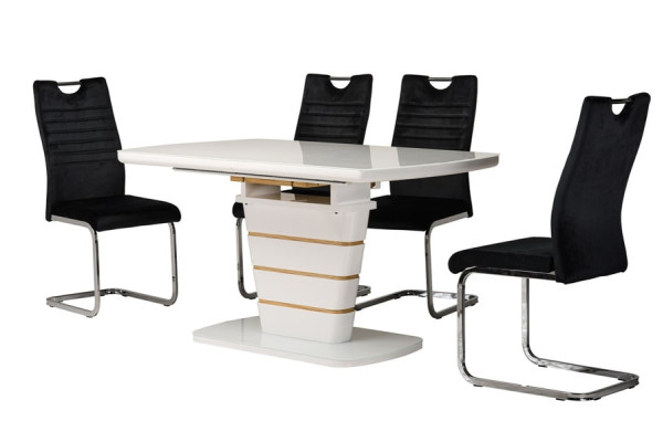 Раскладной обеденный стол Vetro Mebel TM-59 Белый-11