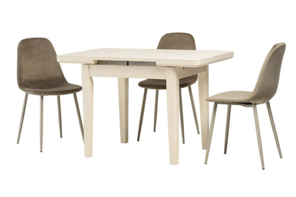 Раскладной обеденный стол Vetro Mebel TM-79 Матовый Молочный-15