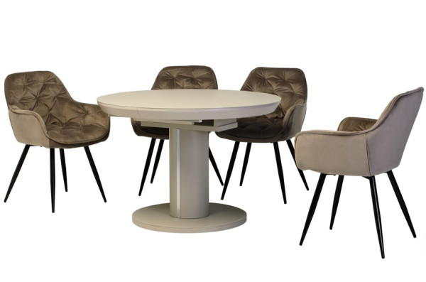 Раскладной обеденный стол Vetro Mebel TML-519 Матовый капучино-15