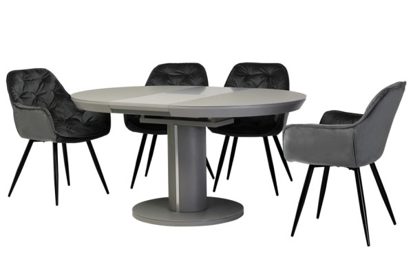 Раскладной обеденный стол Vetro Mebel TML-519 Матовый серый-14