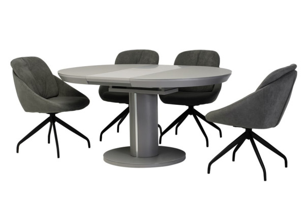 Раскладной обеденный стол Vetro Mebel TML-519 Матовый серый-16