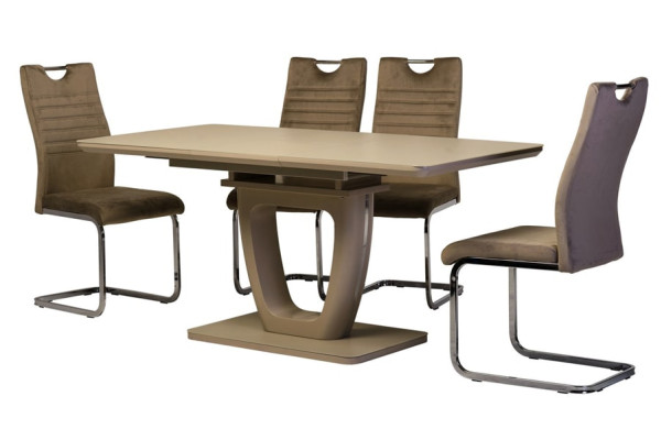 Раскладной обеденный стол Vetro Mebel TML-560 Матовый капучино Раскладной обеденный стол Vetro Mebel TML-560 Матовый капучино-11