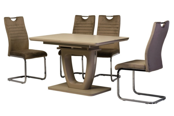 Раскладной обеденный стол Vetro Mebel TML-560 Матовый капучино Раскладной обеденный стол Vetro Mebel TML-560 Матовый капучино-10