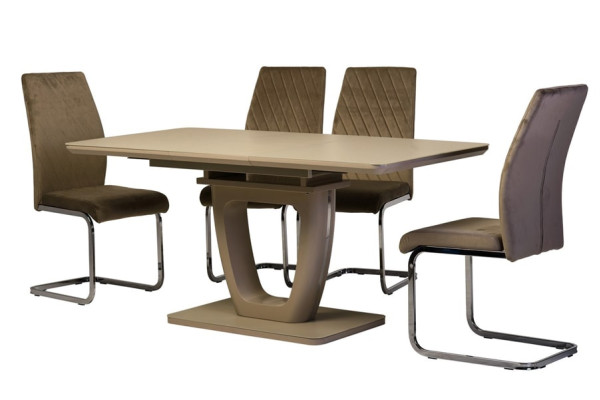 Раскладной обеденный стол Vetro Mebel TML-560 Матовый капучино Раскладной обеденный стол Vetro Mebel TML-560 Матовый капучино-12