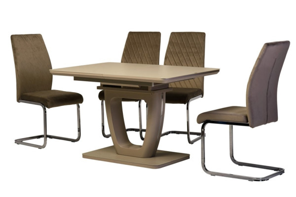 Раскладной обеденный стол Vetro Mebel TML-560 Матовый капучино Раскладной обеденный стол Vetro Mebel TML-560 Матовый капучино-13