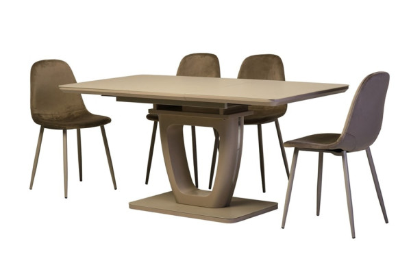 Раскладной обеденный стол Vetro Mebel TML-560 Матовый капучино Раскладной обеденный стол Vetro Mebel TML-560 Матовый капучино-15