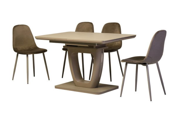 Раскладной обеденный стол Vetro Mebel TML-560 Матовый капучино Раскладной обеденный стол Vetro Mebel TML-560 Матовый капучино-14