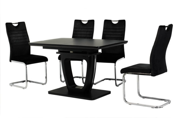 Раскладной обеденный стол Vetro Mebel TML-560 Матовый черный-10