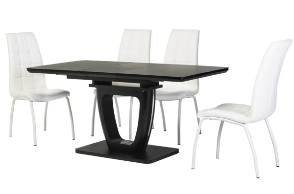 Раскладной обеденный стол Vetro Mebel TML-560 Матовый черный-13