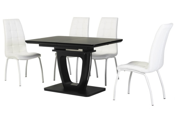 Раскладной обеденный стол Vetro Mebel TML-560 Матовый черный-12