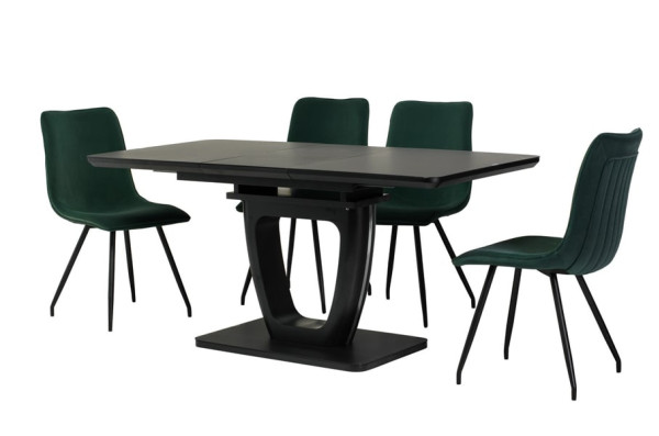 Раскладной обеденный стол Vetro Mebel TML-560 Матовый черный-15