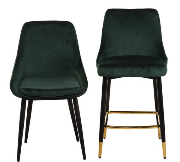 Напівбарний стілець Vetro Mebel B-128 Смарагдовий вельвет-13