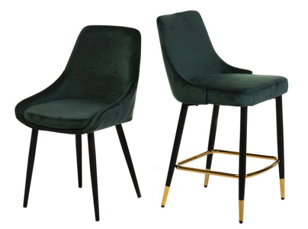 Напівбарний стілець Vetro Mebel B-128 Смарагдовий вельвет-14