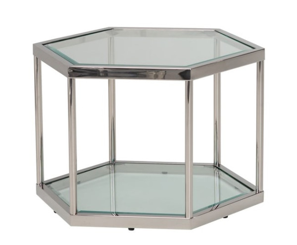 Кавовий стіл Vetro Mebel CK-3 Прозорий - срібло-0