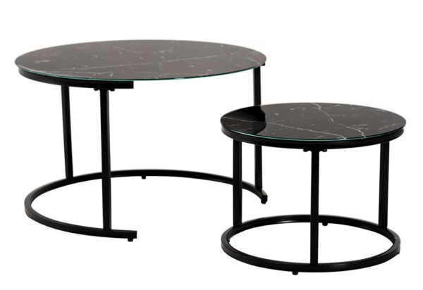 Комплект столів Vetro Mebel CS-25 Чорний мармур-0
