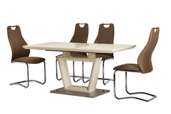 Стол раскладной обеденный Vetro Mebel TMM-51-1 Матовый Молочный-0