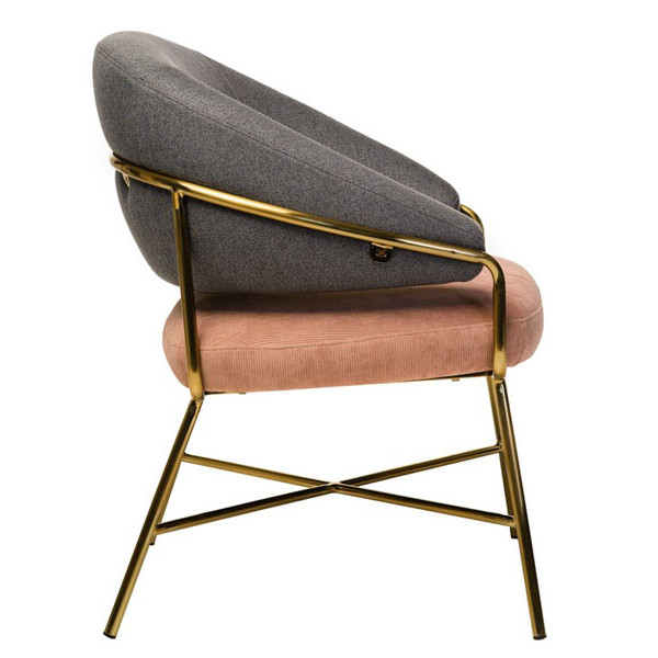 Кресло Vetro Mebel Адель Серый-розовый Кресло Vetro Mebel Адель Серый-розовый-2