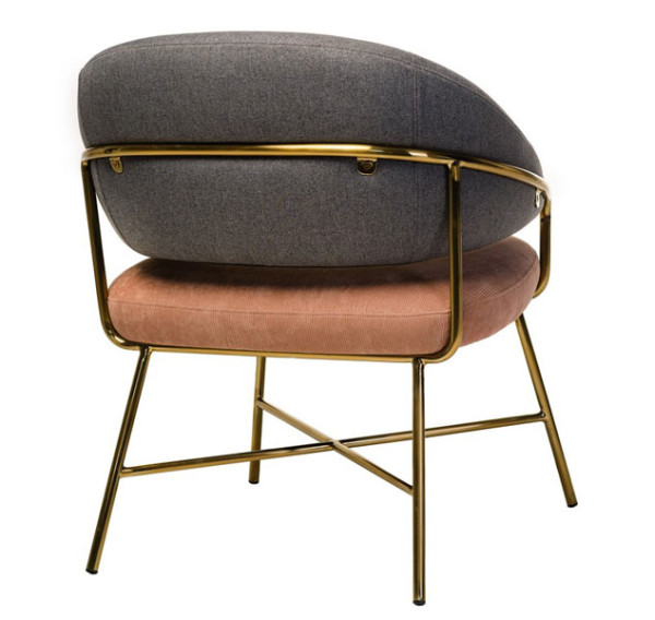 Кресло Vetro Mebel Адель Серый-розовый Кресло Vetro Mebel Адель Серый-розовый-3