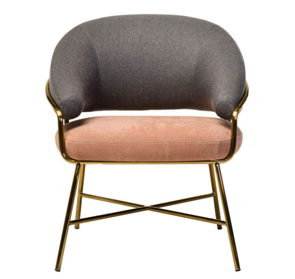 Кресло Vetro Mebel Адель Серый-розовый Кресло Vetro Mebel Адель Серый-розовый-1