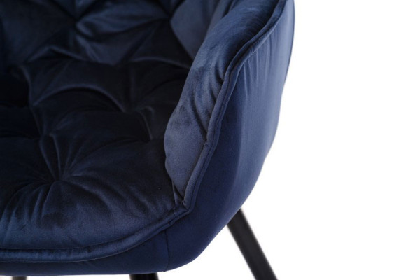 Стілець крісло Vetro Mebel M-65 Чорно-синій велюр-10