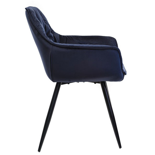Стілець крісло Vetro Mebel M-65 Чорно-синій велюр-3