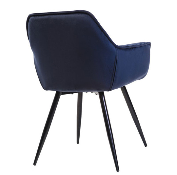 Стілець крісло Vetro Mebel M-65 Чорно-синій велюр-4