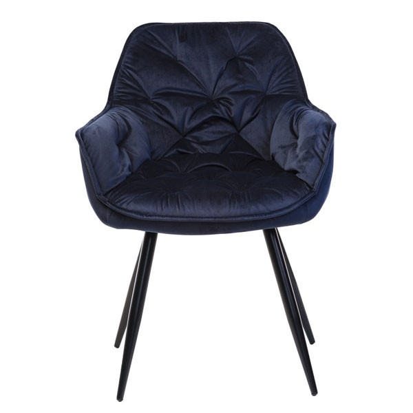 Стілець крісло Vetro Mebel M-65 Чорно-синій велюр-2