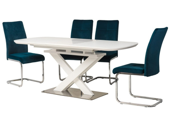 Розкладний обідній стіл Vetro Mebel TML-500 Матовий білий-11