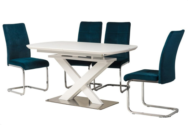 Розкладний обідній стіл Vetro Mebel TML-500 Матовий білий-10