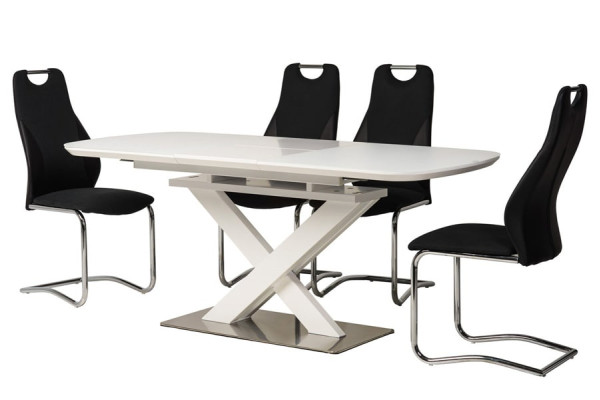 Розкладний обідній стіл Vetro Mebel TML-500 Матовий білий-13