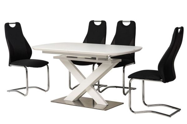 Розкладний обідній стіл Vetro Mebel TML-500 Матовий білий-12