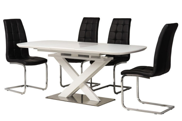 Розкладний обідній стіл Vetro Mebel TML-500 Матовий білий-15