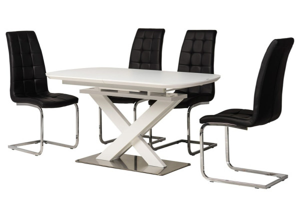 Розкладний обідній стіл Vetro Mebel TML-500 Матовий білий-14