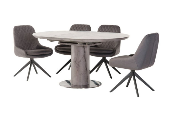 Стіл розкладний обідній Vetro Mebel TML-670 Сірий мармур-8
