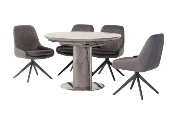 Стіл розкладний обідній Vetro Mebel TML-670 Сірий мармур-9