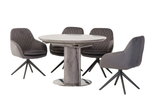 Стіл розкладний обідній Vetro Mebel TML-670 Сірий мармур-10