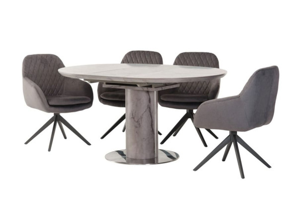 Стіл розкладний обідній Vetro Mebel TML-670 Сірий мармур-11