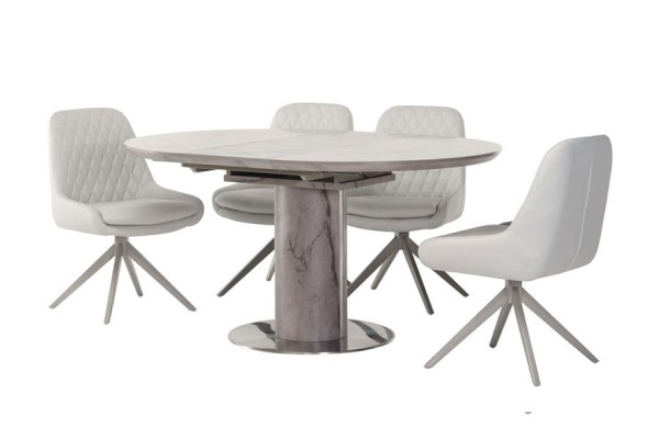 Стіл розкладний обідній Vetro Mebel TML-670 Сірий мармур-12