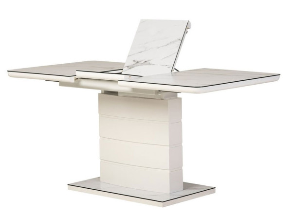 Раскладной обеденный стол Vetro Mebel TM-49 Белый кварц-2