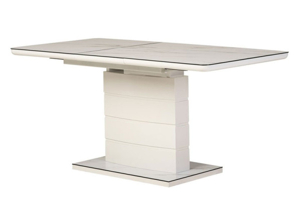 Раскладной обеденный стол Vetro Mebel TM-49 Белый кварц-1