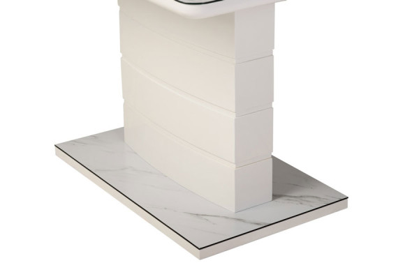 Раскладной обеденный стол Vetro Mebel TM-49 Белый кварц-12