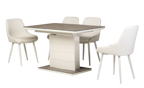 Розкладний обідній стіл Vetro Mebel TM-49 Сірий агат-13