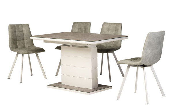 Розкладний обідній стіл Vetro Mebel TM-49 Сірий агат-9