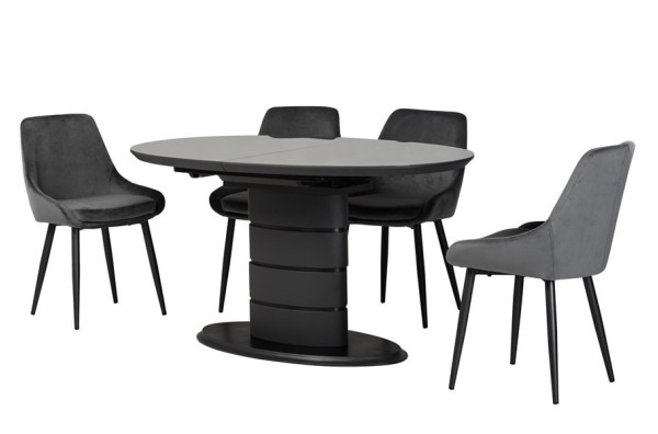 Раскладной обеденный стол Vetro Mebel TM-65 Серый-5