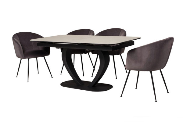 Раскладной обеденный стол Vetro Mebel TML-815 Айс грей-6