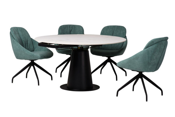 Розкладний обідній стіл Vetro Mebel TML-831 Б'янко Перліно-9