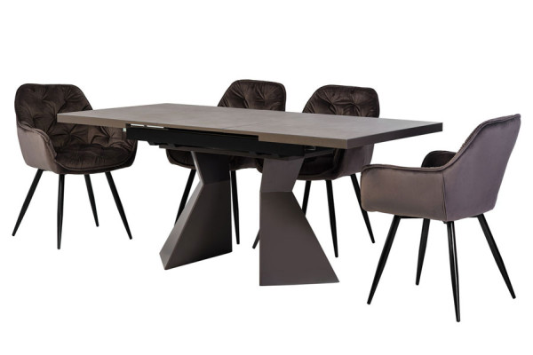 Раскладной обеденный стол Vetro Mebel TML-845 Гриджио латте-11