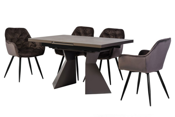 Раскладной обеденный стол Vetro Mebel TML-845 Гриджио латте-10