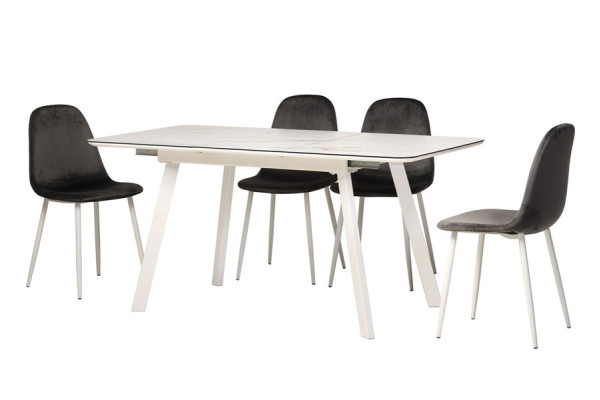 Раскладной обеденный cтол Vetro Mebel TM-171 Белый кварц-8