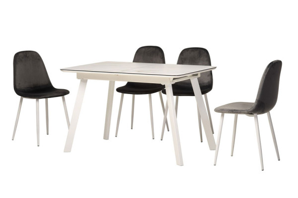 Раскладной обеденный cтол Vetro Mebel TM-171 Белый кварц-9